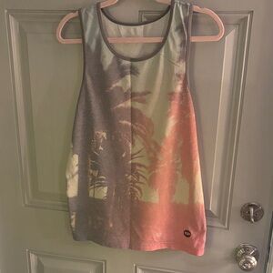 Levi's Gray and Pink Palm Tree Tank Top